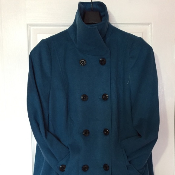 ✨NWT✨ Long Soft Dark Turqoise Peacoat - Picture 4 of 8